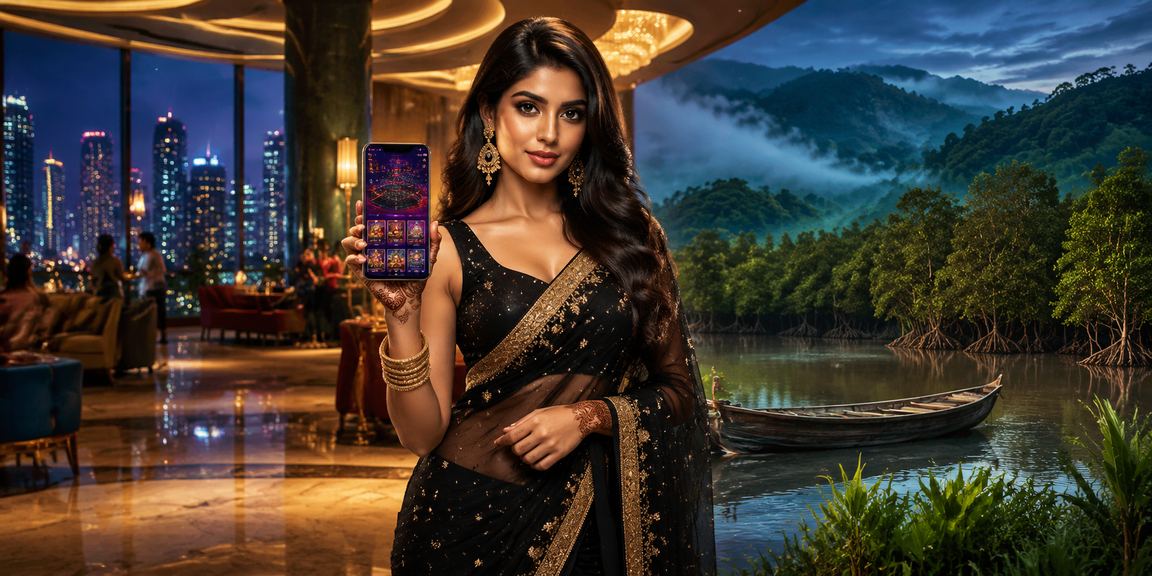 সুন্দরবনের পাশে মোবাইলে kx8 লগইন করছেন ব্যবহারকারী